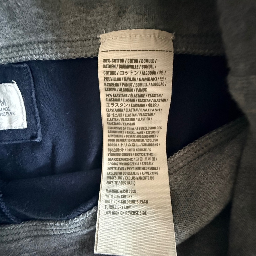 VTG Y2K Abercrombie & Fitch Retro Fold Over Waist Leggings Navy Blue/Gray Logo M - Picture 4 of 7